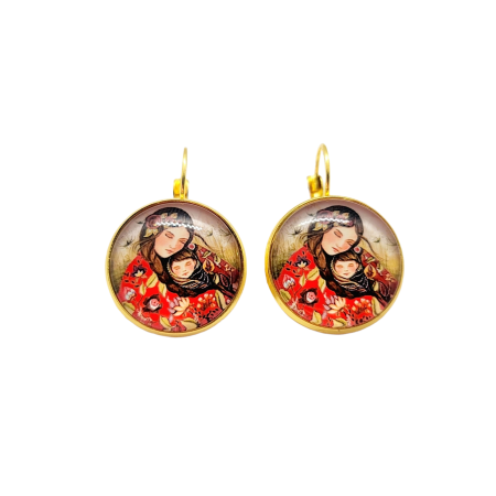 Earrings steel golden Mother and Daughter2